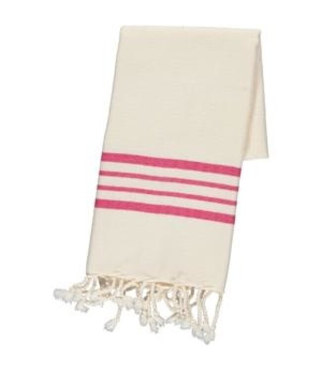 kleine hamamdoek Krem Sultan natural fuchsia 100x50cm