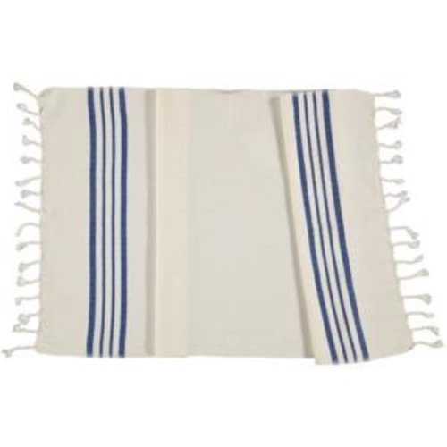 Lalay kleine hamamdoek Krem Sultan natural royal blue Lalay kleine hamamdoek Krem Sultan natural royal blue