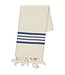kleine hamamdoek Krem Sultan natural royal blue 100x50cm