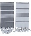 kleine hamamdoek Leyla white dark grey 100x50cm