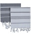 kleine hamamdoek Leyla white dark grey 100x50cm