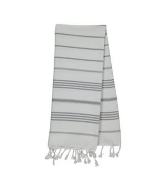 kleine hamamdoek Leyla white dark grey 100x50cm
