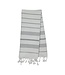 kleine hamamdoek Leyla white dark grey 100x50cm