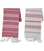 kleine hamamdoek Leyla white fuchsia 100x50cm