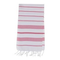 kleine hamamdoek Leyla white fuchsia