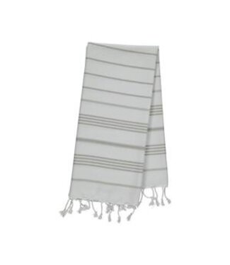 Lalay kleine hamamdoek Leyla white taupe