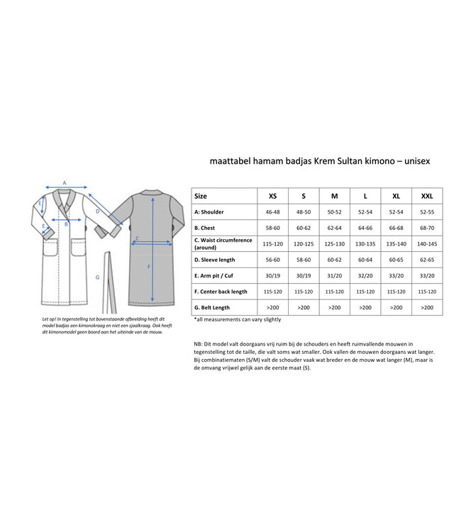 hamam badjas Krem Sultan natural black met farmer stitch