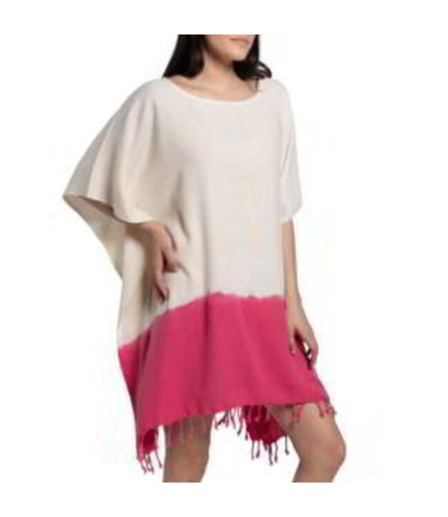 dip dye strandtuniek fuchsia onesize (L/XL)