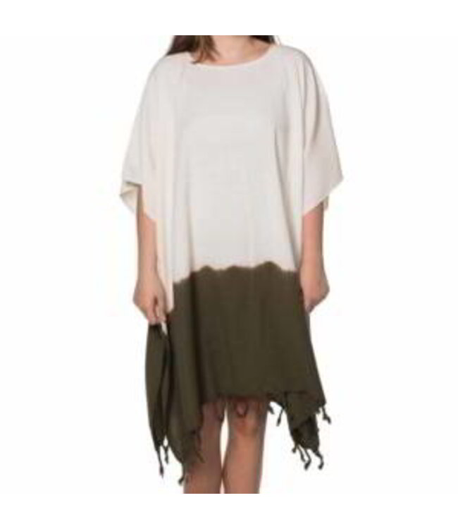 dip dye strandtuniek khaki onesize (L/XL)