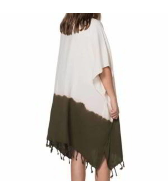 dip dye strandtuniek khaki onesize (L/XL)