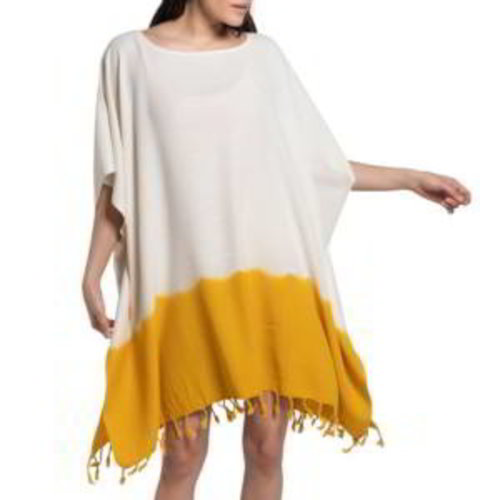 Lalay dip dye strandtuniek mustard yellow Lalay dip dye strandtuniek mustard yellow