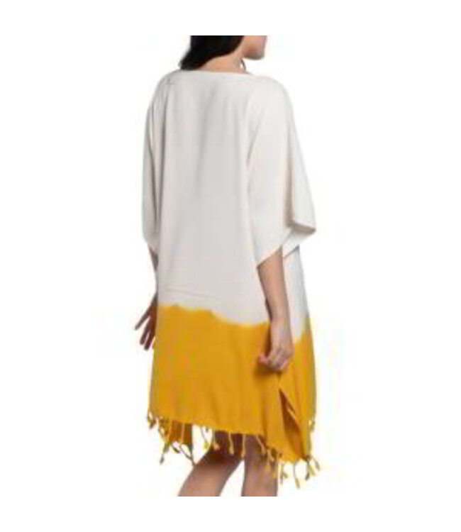 dip dye strandtuniek mustard yellow onesize (L/XL)