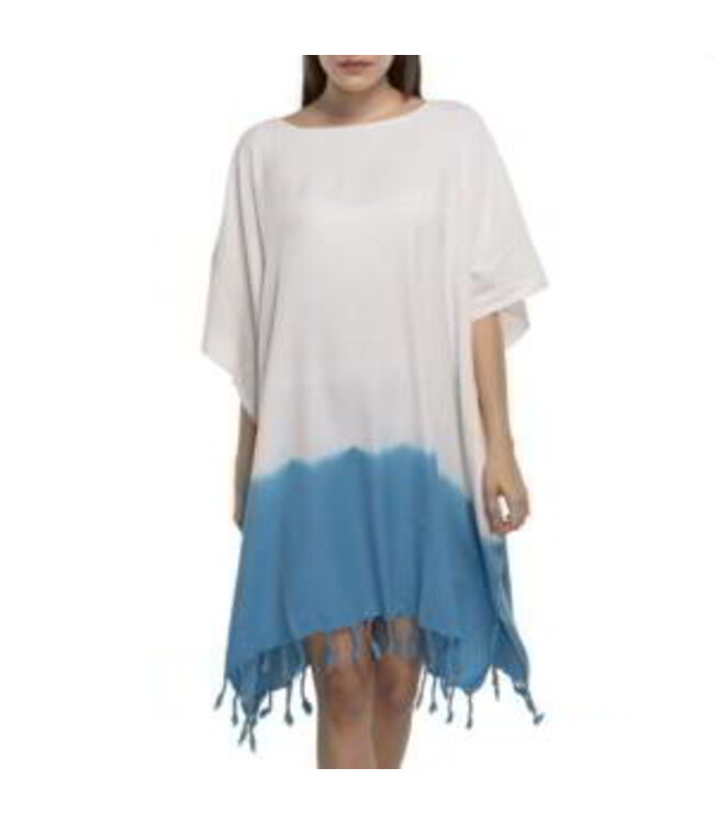dip dye strandtuniek turquoise onesize (L/XL)