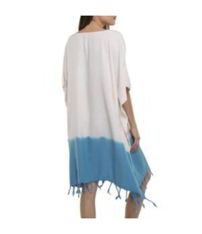 dip dye strandtuniek turquoise onesize (L/XL)