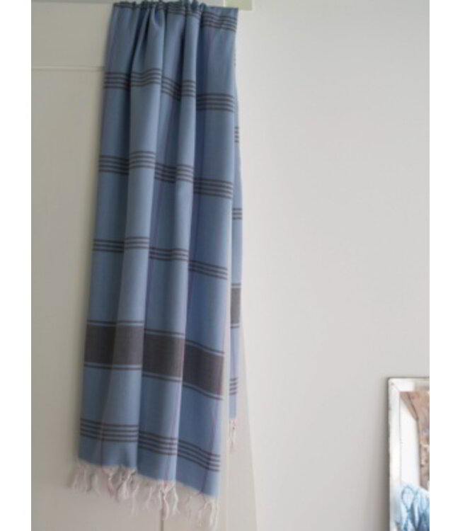 organic hamamdoek biokatoen blauw 170x100cm