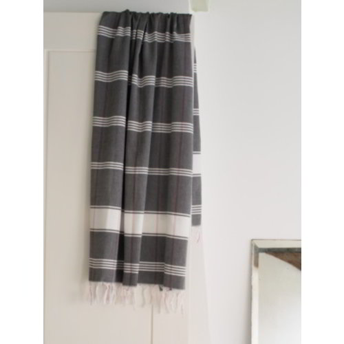 Ottomania organic hamamdoek biokatoen zwart wit Ottomania organic hamamdoek biokatoen zwart wit