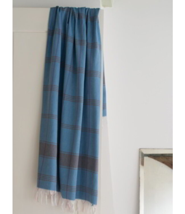 organic hamamdoek biokatoen oceaanblauw 170x100cm