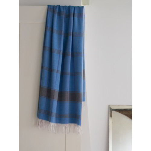 Ottomania organic hamamdoek biokatoen mediteraanblauw