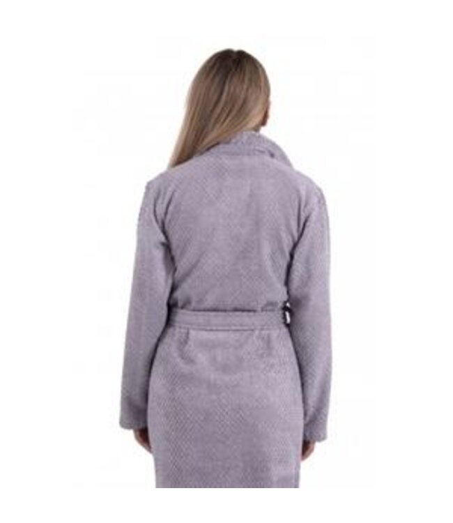 badjas met rits bamboe grijs