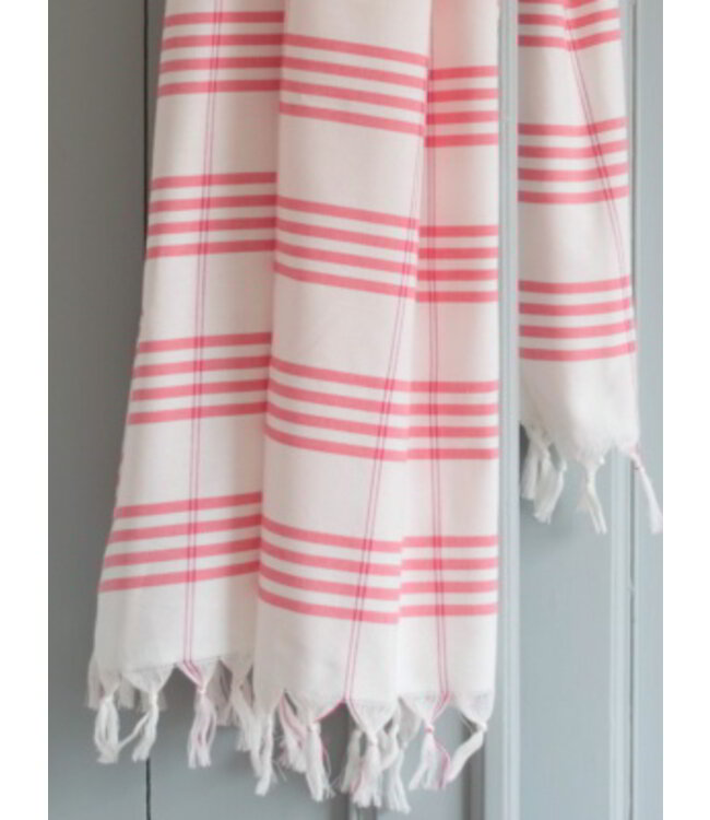 biologische hamamdoek zuurstokroze 170x100cm