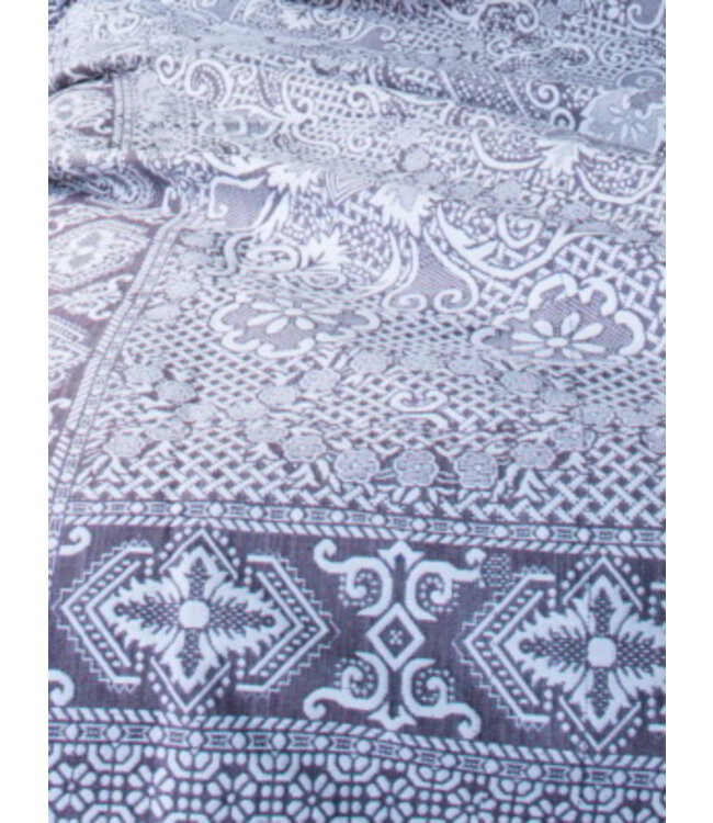 beddensprei Mozaïek aubergine 245x180cm