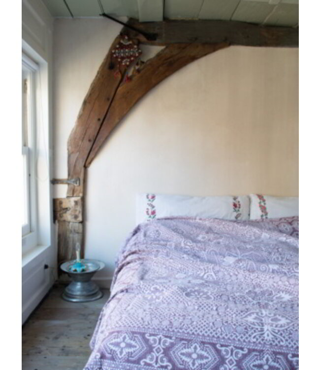 beddensprei Mozaïek bordeauxrood 245x180cm