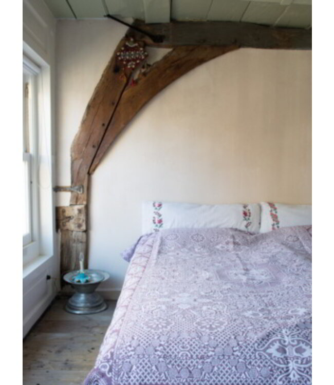 beddensprei Mozaïek bordeauxrood 245x180cm