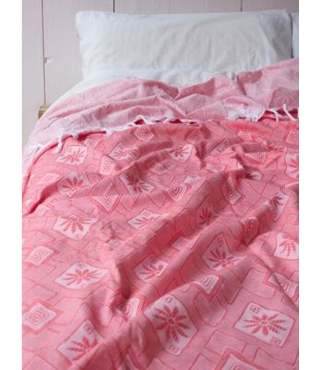 zomersprei Baklava koraalrood 230x170cm