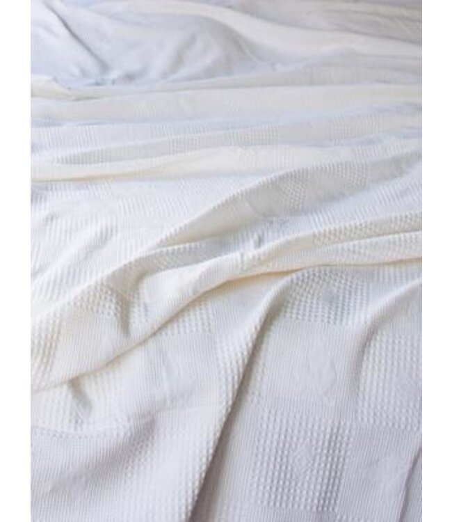 pique bedsprei wafel klassiek ecru 295x225cm