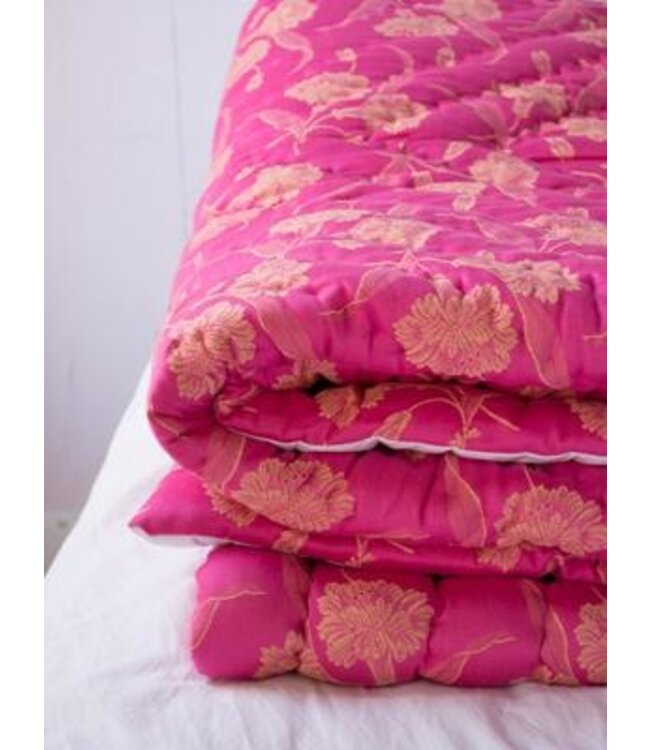 damast beddensprei roze 250x280cm