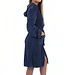 jersey badjas met rits en capuchon marineblauw