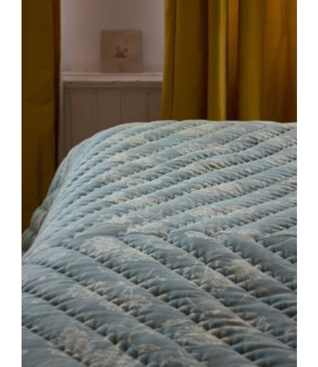 damast beddensprei groen 250x280cm