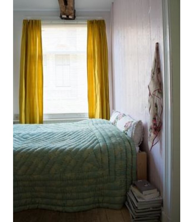 damast beddensprei groen 250x280cm