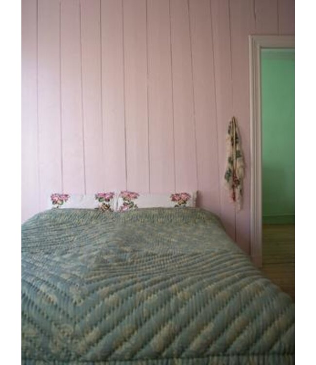 damast beddensprei groen 250x280cm