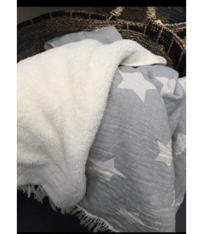fleece plaid Ster grijs 130x70cm