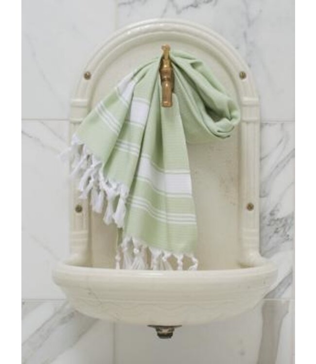 kleine hamamdoek honingraat lichtgroen 100x50cm