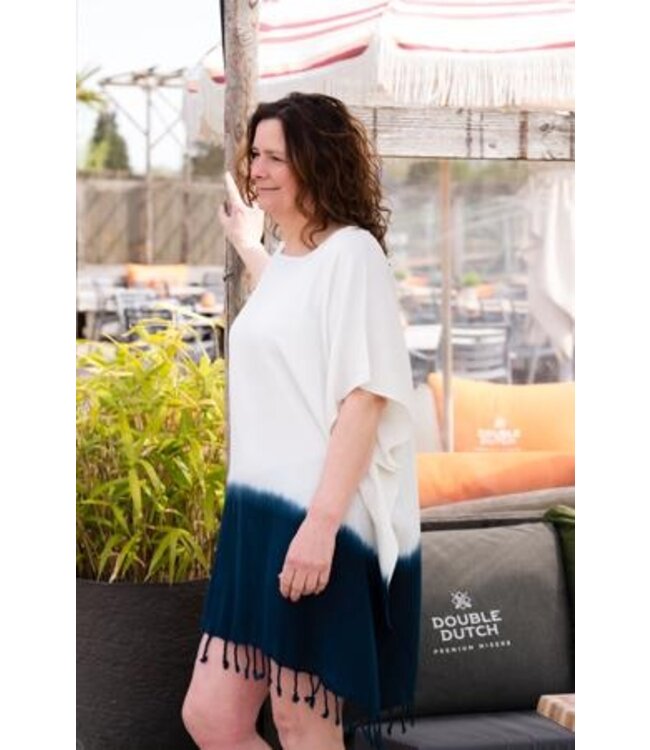 dip dye strandtuniek navy onesize (L/XL)
