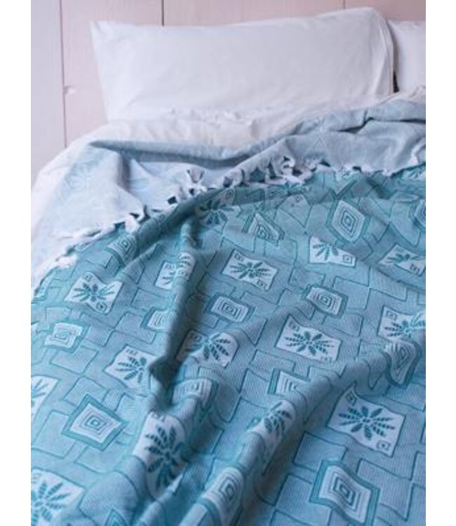 zomersprei Baklava petrol 230x170cm