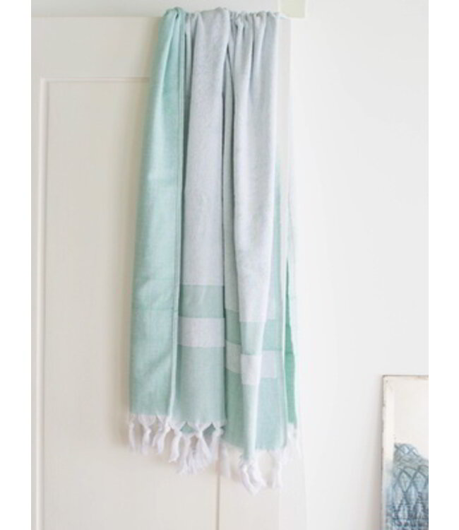 hamamdoek met badstof jade 170x95cm