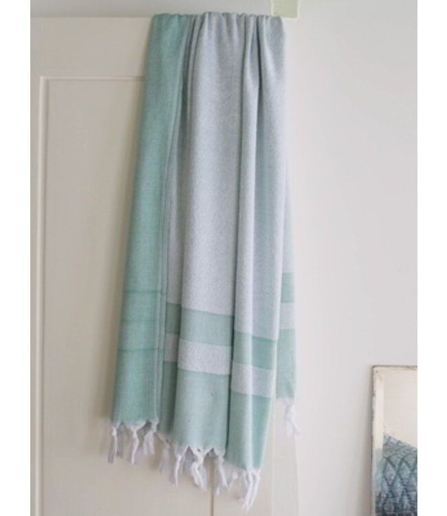 hamamdoek met badstof jade 170x95cm