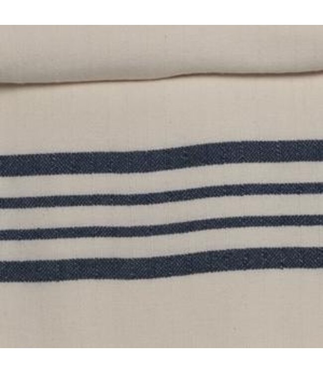 hamamdoek Krem Sultan natural navy 180x100cm