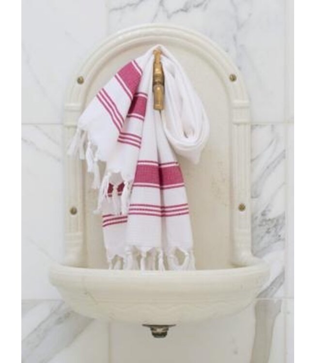 kleine hamamdoek honingraat cerise 100x50cm