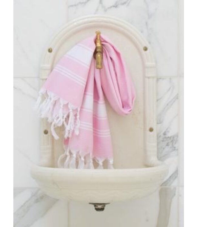 kleine hamamdoek honingraat roze 100x50cm