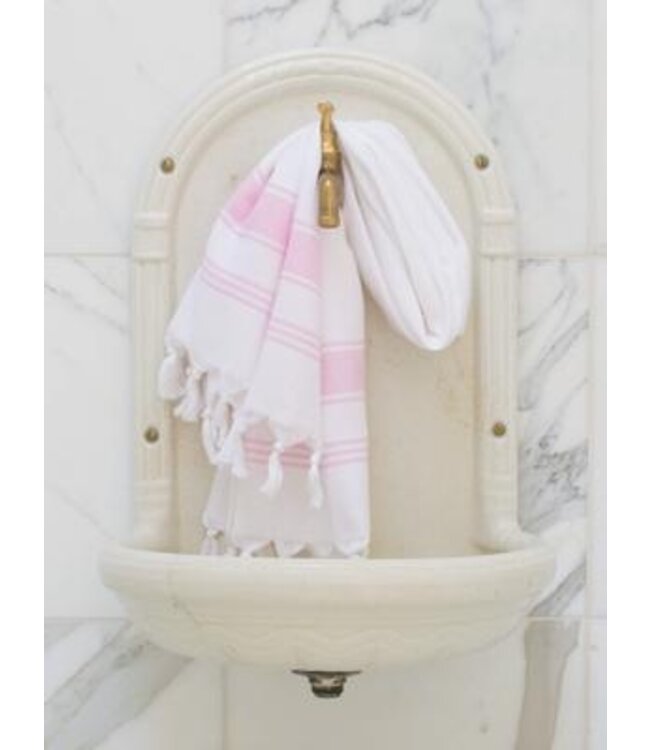 kleine hamamdoek honingraat roze 100x50cm