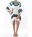Strandtuniek Flower white blue black onesize