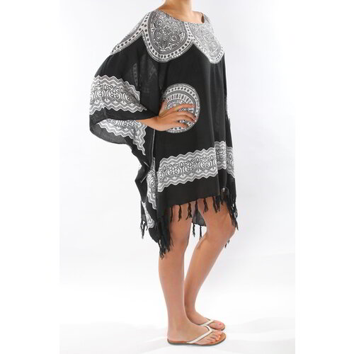 Call it Fouta! strandtuniek Flower black white