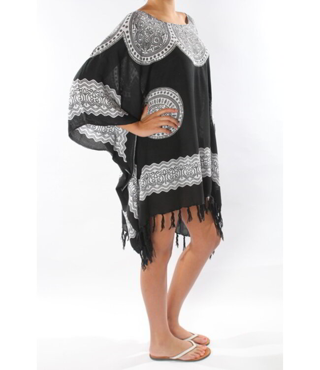 strandtuniek Flower black white onesize