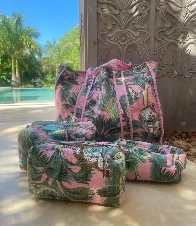 Strandtas Jungle Joy pink