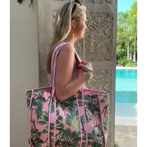 Mzury Strandtas Jungle Joy pink