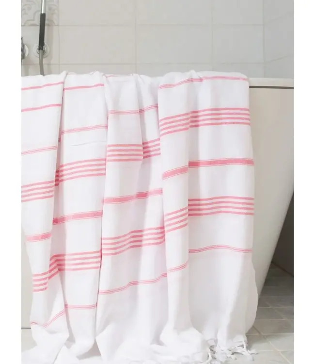 hammam strandlaken zuurstokroze 220x160cm